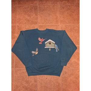 H.L. Miller sweatshirt Bird Print Mens Large Vintage